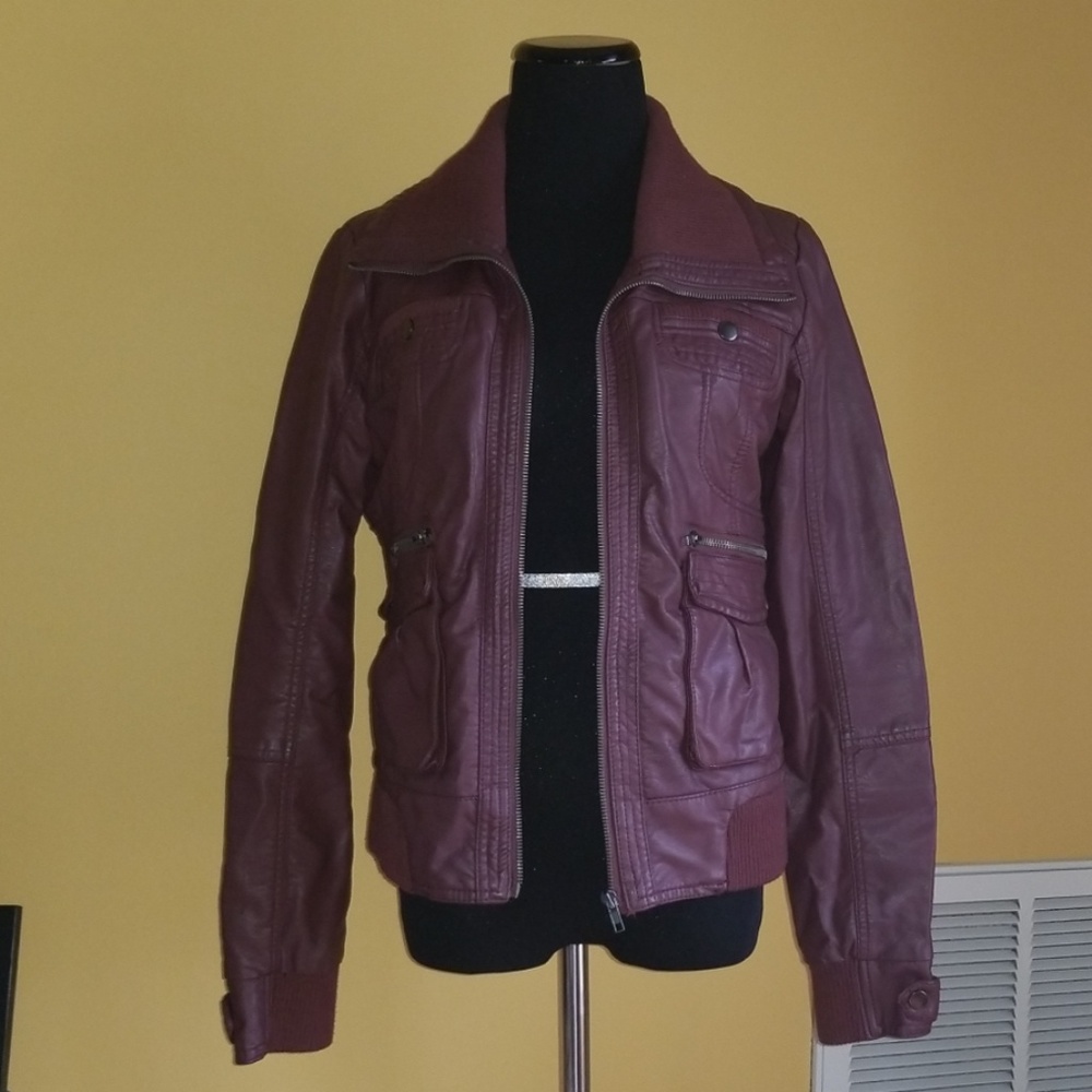 Maroon flight jacket style